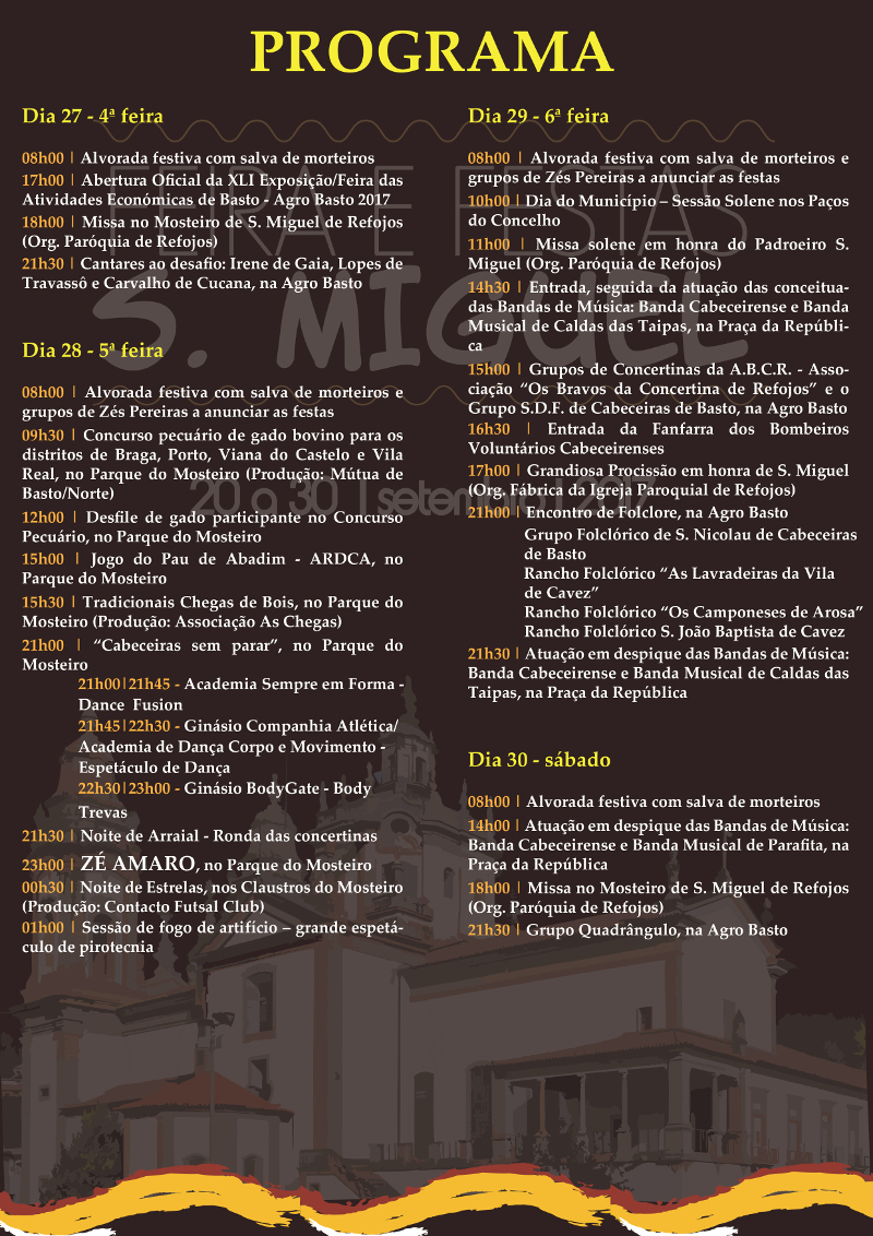 Programa Feira e Festas de S. Miguel