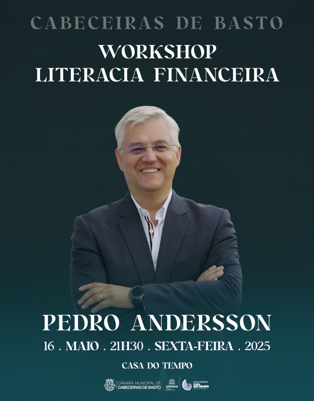 Workshop de Literacia Financeira com Pedro Anderson amanhã na Casa do Tempo