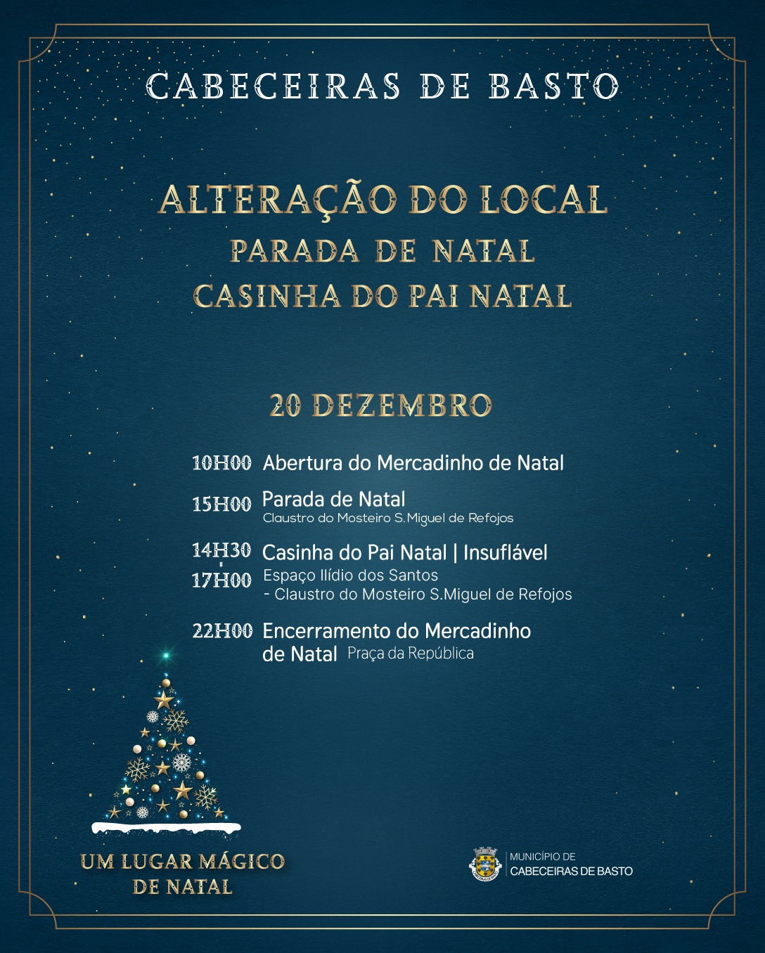 Alteração Local - Parada Natal e Casinha do Pai Natal