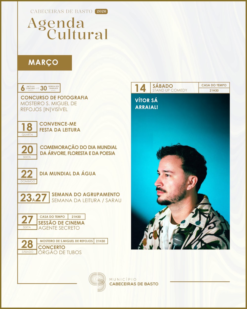 Agenda Cultural de Cabeceiras de Basto - março 2026