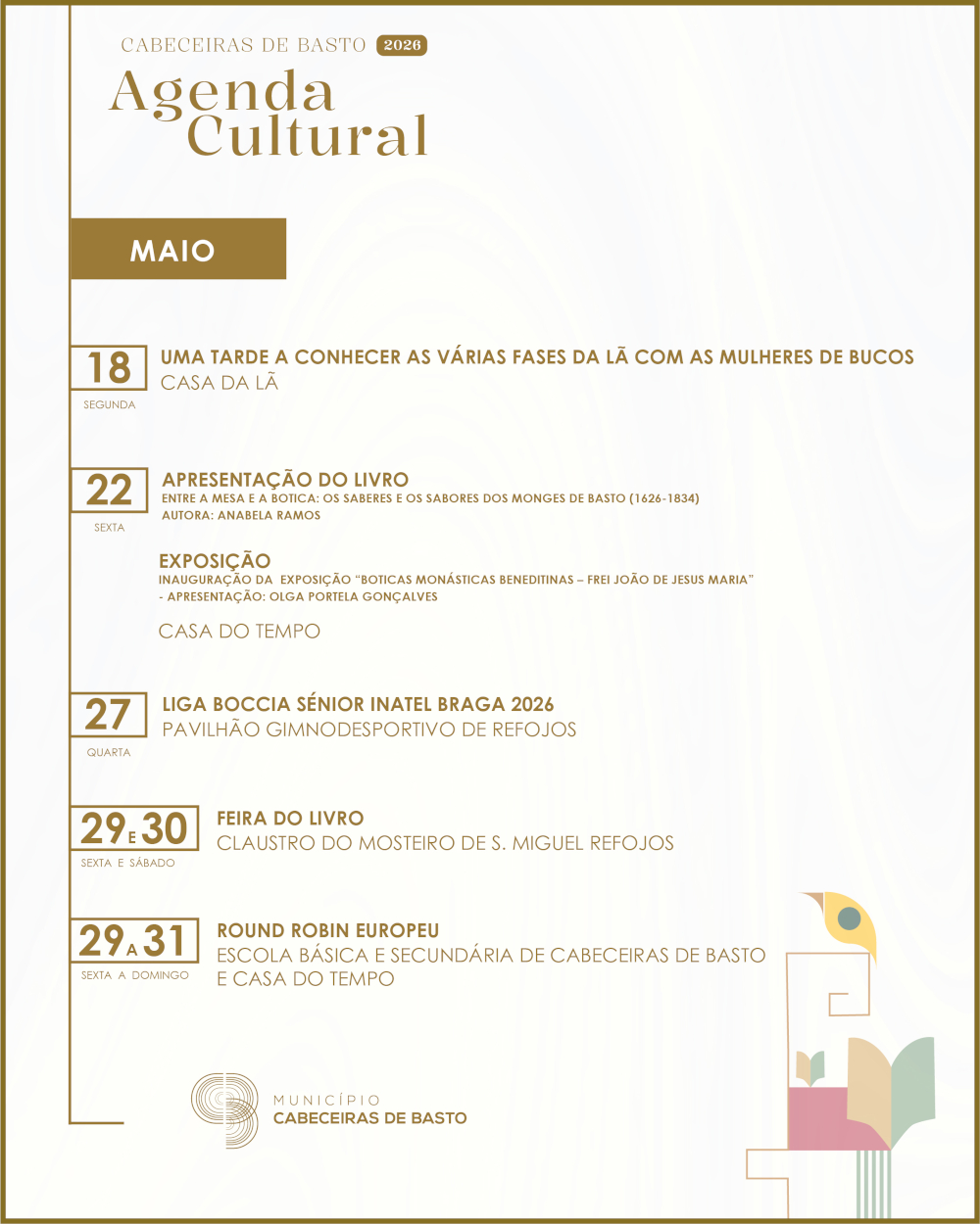 Agenda Cultural de Cabeceiras de Basto - maio 2026