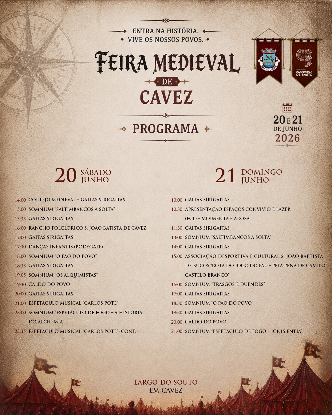 Feira Medieval de Cavez - Programa