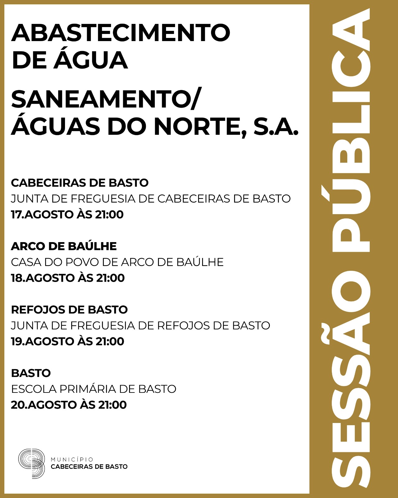 Leia mais sobre Município promove sessões públicas de esclarecimento sobre abastecimento de água e saneamento