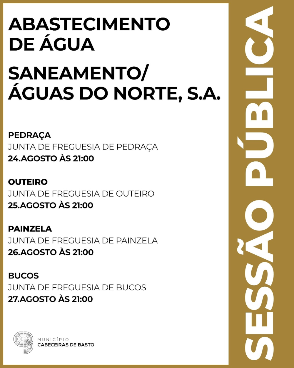 Leia mais sobre Município dá continuidade a sessões públicas sobre abastecimento de água e saneamento